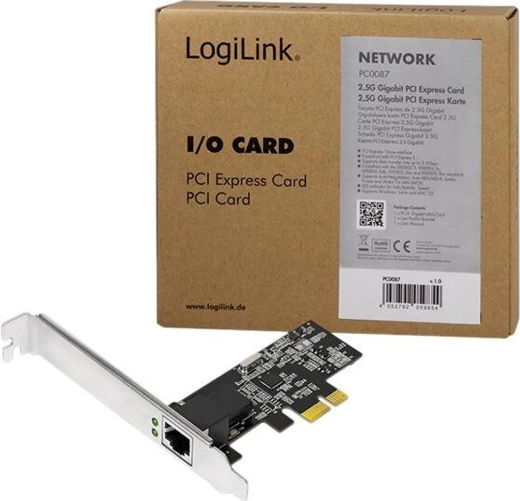 Scheda di Rete Gaming Logilink 2.5G PCIe - Zero Lag RJ45