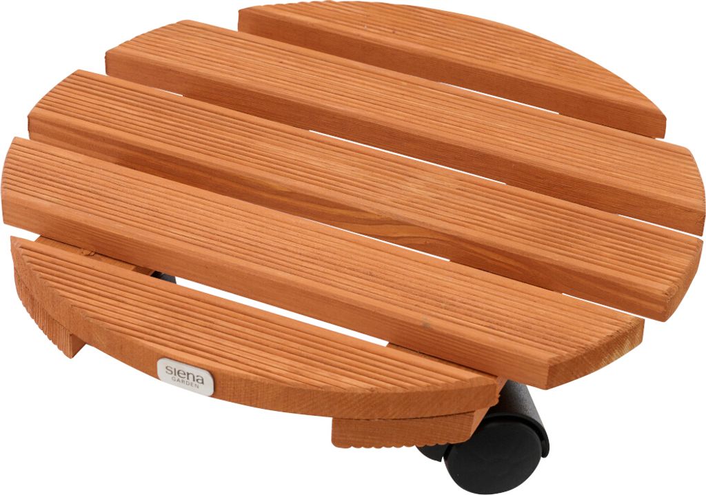 SIENA GARDEN Holz-Pflanzenroller rund braun Ø 38 cm