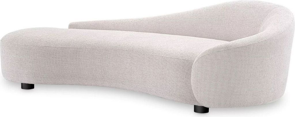 Casa Padrino Luxus Sofa Weiß / Schwarz 230 x 113 x H. 70 cm - Gebogenes Wohnzimmer Sofa - Wohnzimmer Möbel - Wohnzimmer Einrichtung - Luxus Möbe...