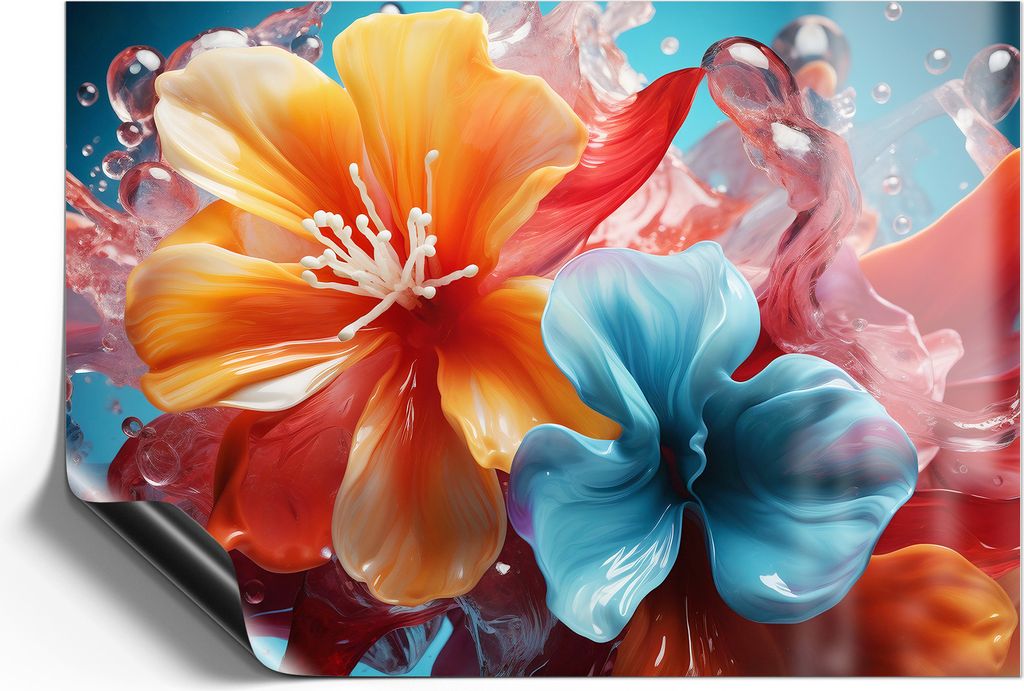 DEQORI Magnetmatte Universal 30x21 cm (A4) 'Flüssige Blumenkunst' Magnetfolie Kalender Planer