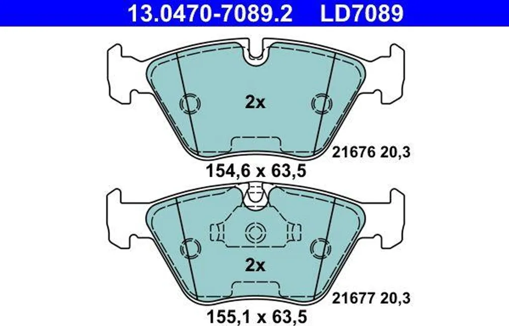 ATE 13.0470-7089.2 Jeu de Plaquettes de Frein Disque pour BMW Série 5 E39