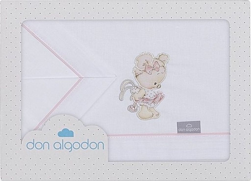 Don Algodon Crib für Claudia Junior Baumwolle White/Pink 3-Tiefe