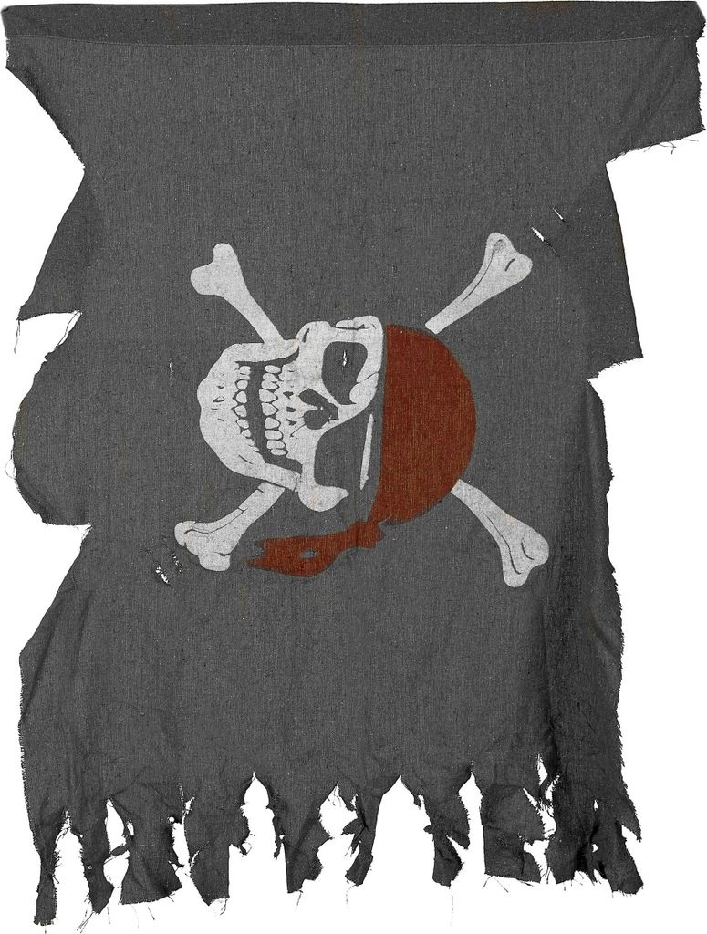 Piraten-Flagge Halloween-Deko grau 50x40cm - Einheitsgröße