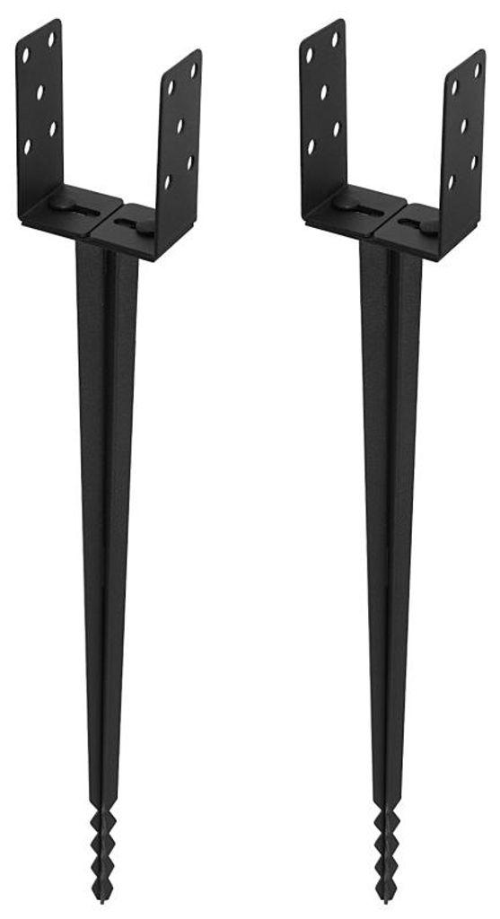 Peviasot 2x U-Pfostenträger zum Einschlagen 500 mm, 80-120mm Verstellbar Einschlaghülse Bodenhülse Pfostenanker, 2 mm Stahl pulverbeschichtet, f...