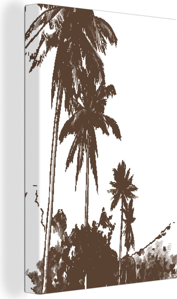 OneMillionCanvasses - Leinwandbilder - 90x140 cm, Palme - Himmel - Berg, Wandbilder Kunstdruck Wanddekoration - Wandschmucke - Schlafzimmer