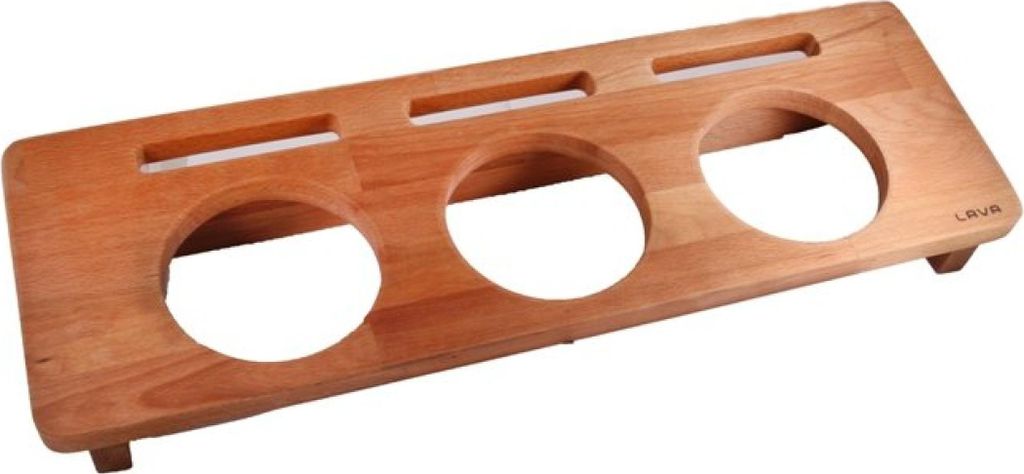 LAVA METAL Holzständer für 3x Töpfe Durchmesser 10 cm