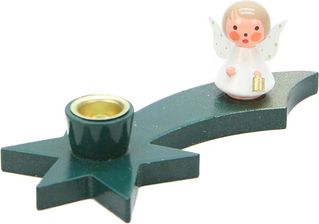 Leuchter Engel auf Komet grün (3cm) von Christian Ulbricht