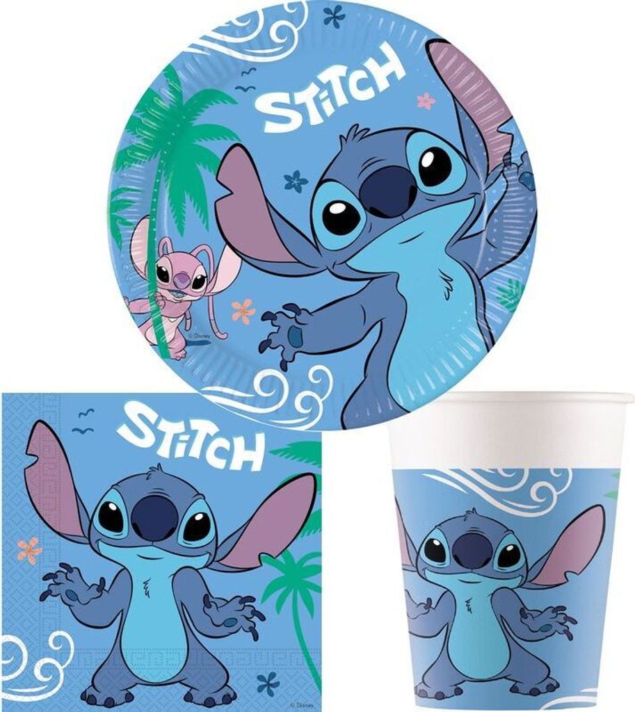Stitch Partyset 52 tlg. Kindergeburtstag Party Produktbild 