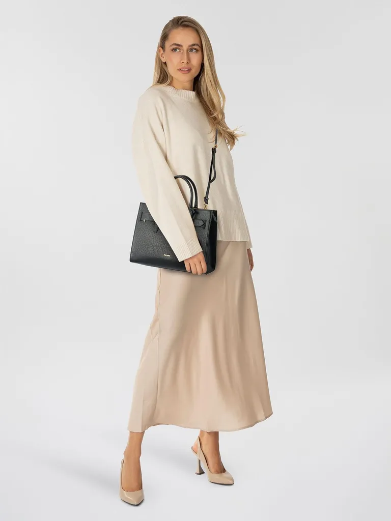 Grand Sac à Main Shopper Chic Way Noir PICARD - Cabas Cuir Véritable
