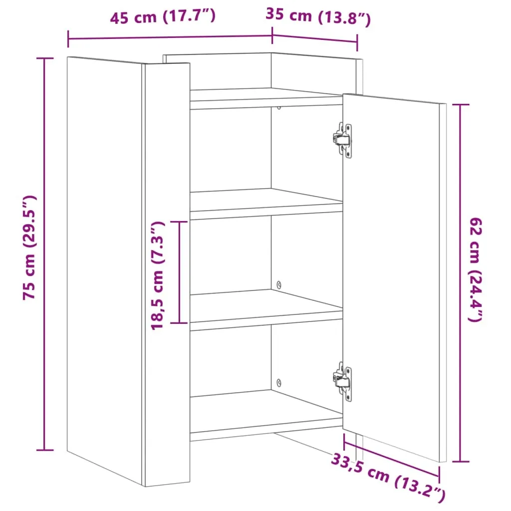 Occasione SYFAX™! Credenza Rovere Sonoma 45x35x75 cm - Solida - 10