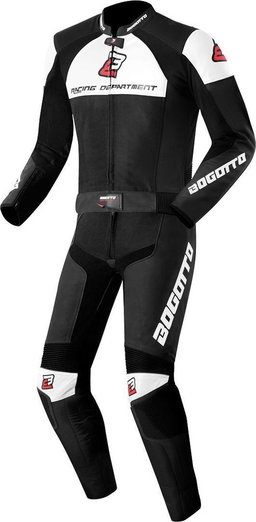 Bogotto Losail 2-Teiler Motorrad Lederkombi, schwarz/weiß, Produktbild 