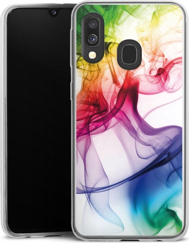 DeinDesign Slim Hülle für Samsung Galaxy A40 Silikon Case Ultra Dünn Handyhülle Farbe Regenbogen Wasser