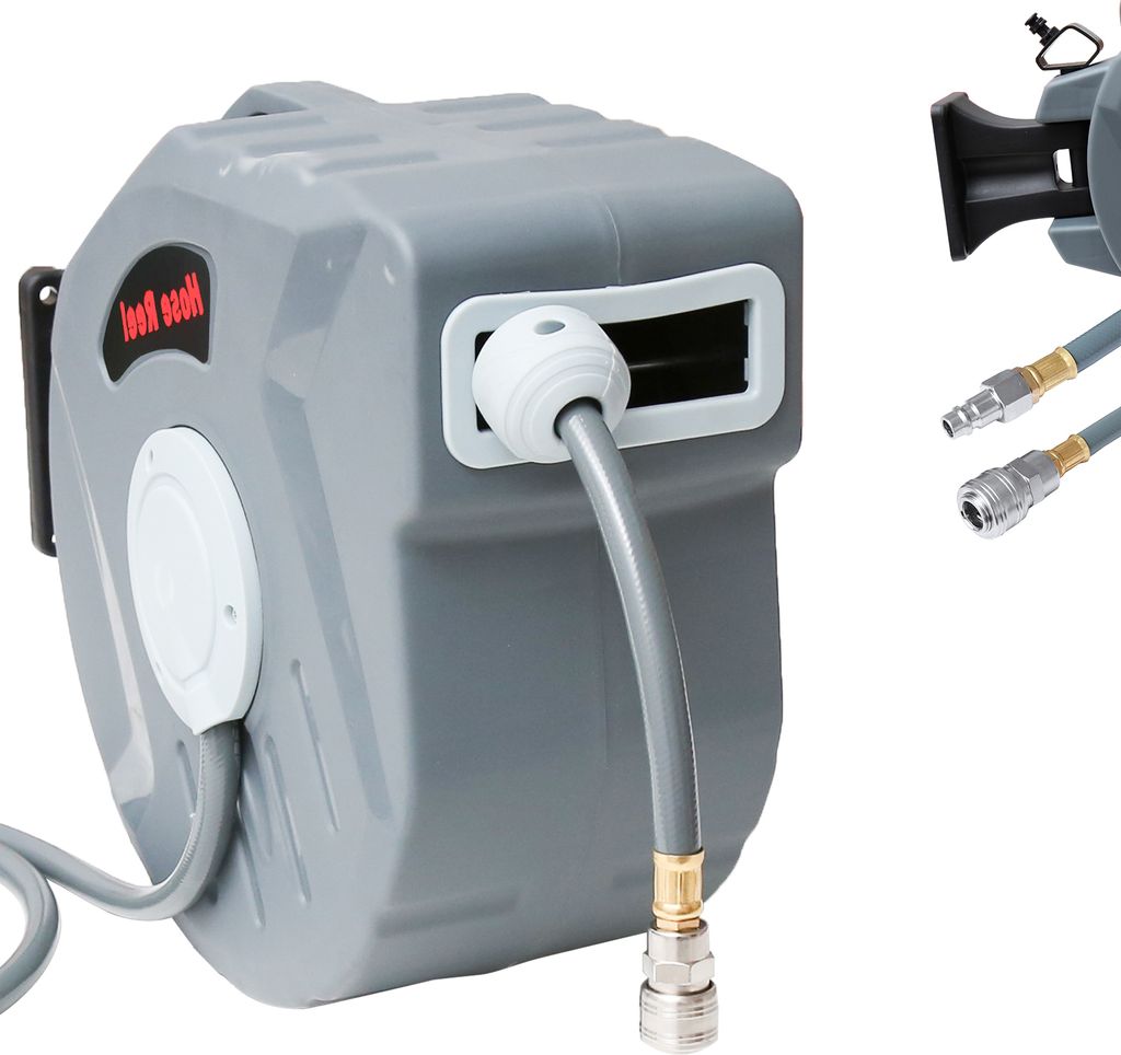 karpal 20m Druckluftschlauch Aufroller Kompressor-Zubehör Automatisch 1/4" Automatik Schlauchtrommel Wandschlauchhalter