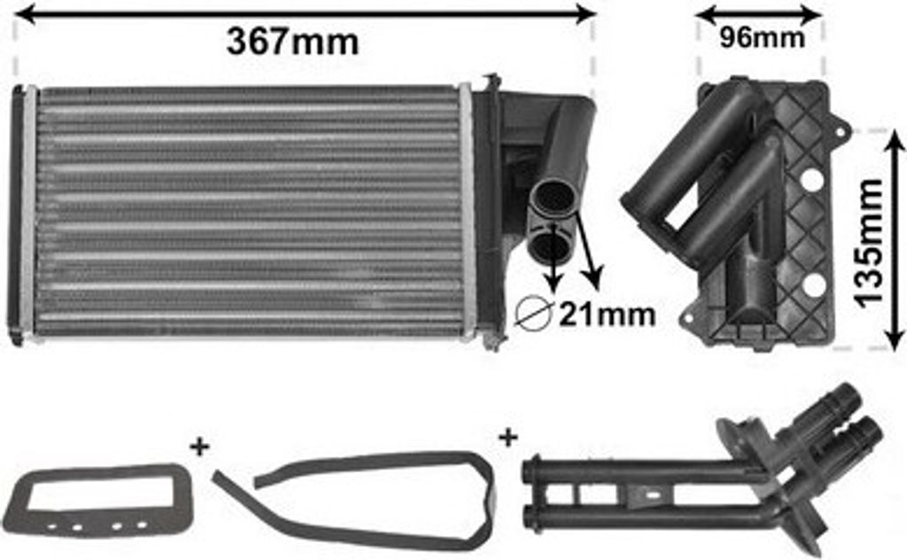 VAN WEZEL 43006203 Wärmetauscher Innenraumheizung Kühler für RENAULT LAGUNA II Grandtour (KG0/1) LAGUNA II (BG0/1) LAGUNA I (B56, 556)