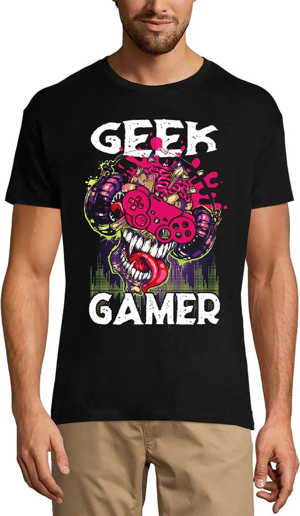 Herren Grafik T-Shirt Geek-Gamer – Geek Gamer – Öko-Verantwortlich Vintage Jahrgang Kurzarm Lustige Druck Geburtstag Geschenk Mann