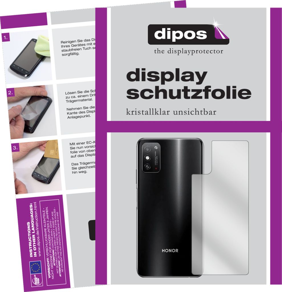 Schutzfolie für Honor X10 Max 5G Rückseite Display Folie klar Displayschutzfolie