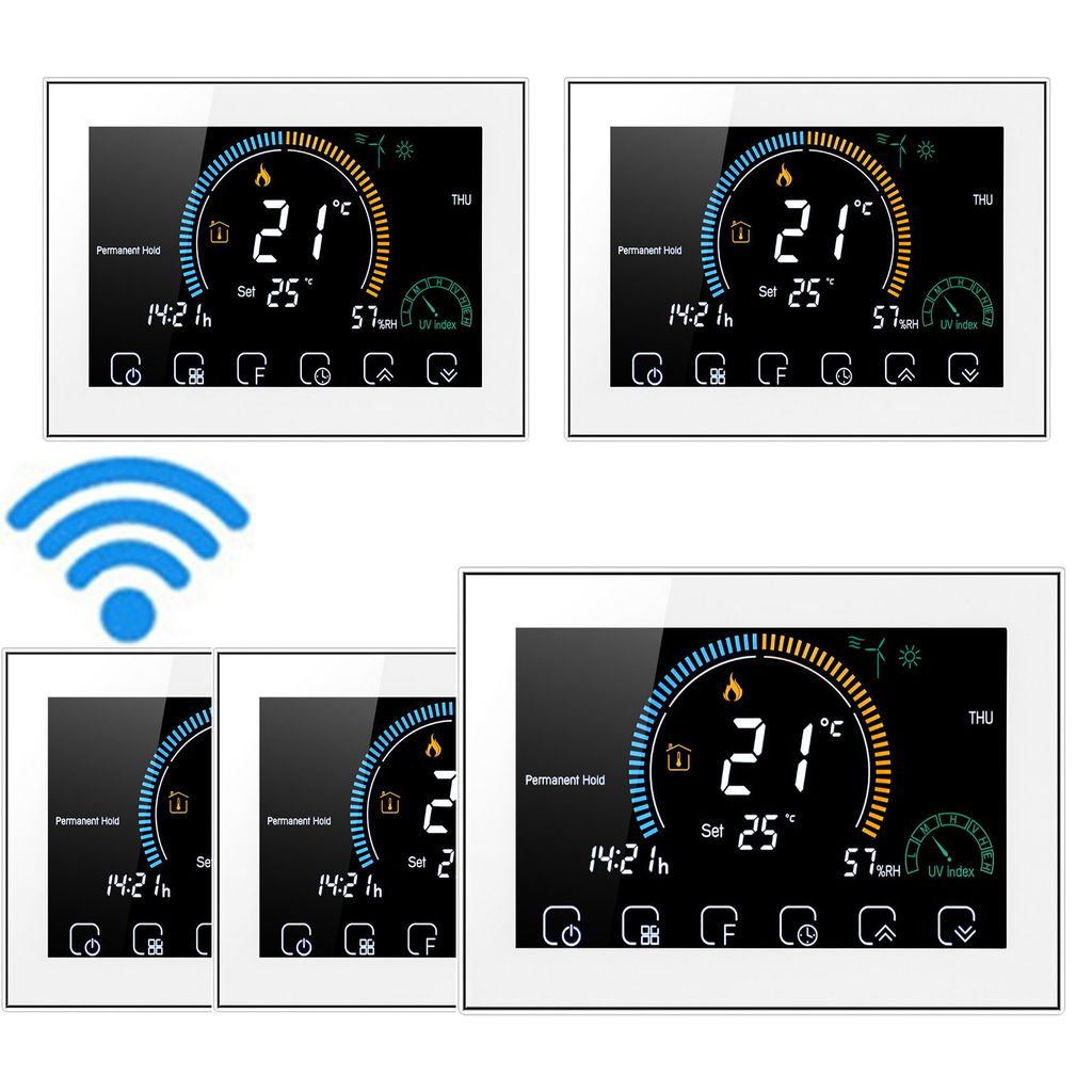 5X WiFi Smart Programmierbarer Thermostat 5+1+1 Sechs Perioden Sprach-APP-Steuerung Wasser/Gasboiler Kompatibel mit Amazon Echo Google Home Tmall G...