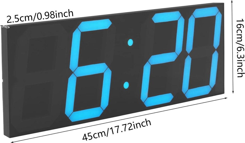 LED Digital Wanduhr - Modern minimalistisch - Großes Produktbild 