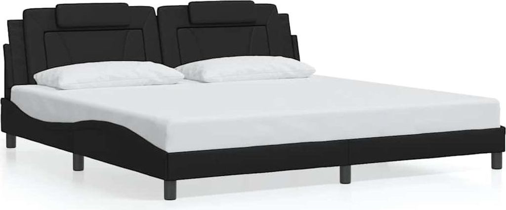 vidaXL Bettgestell "Viana" ohne Matratze Schwarz 200x200 cm Kunstleder