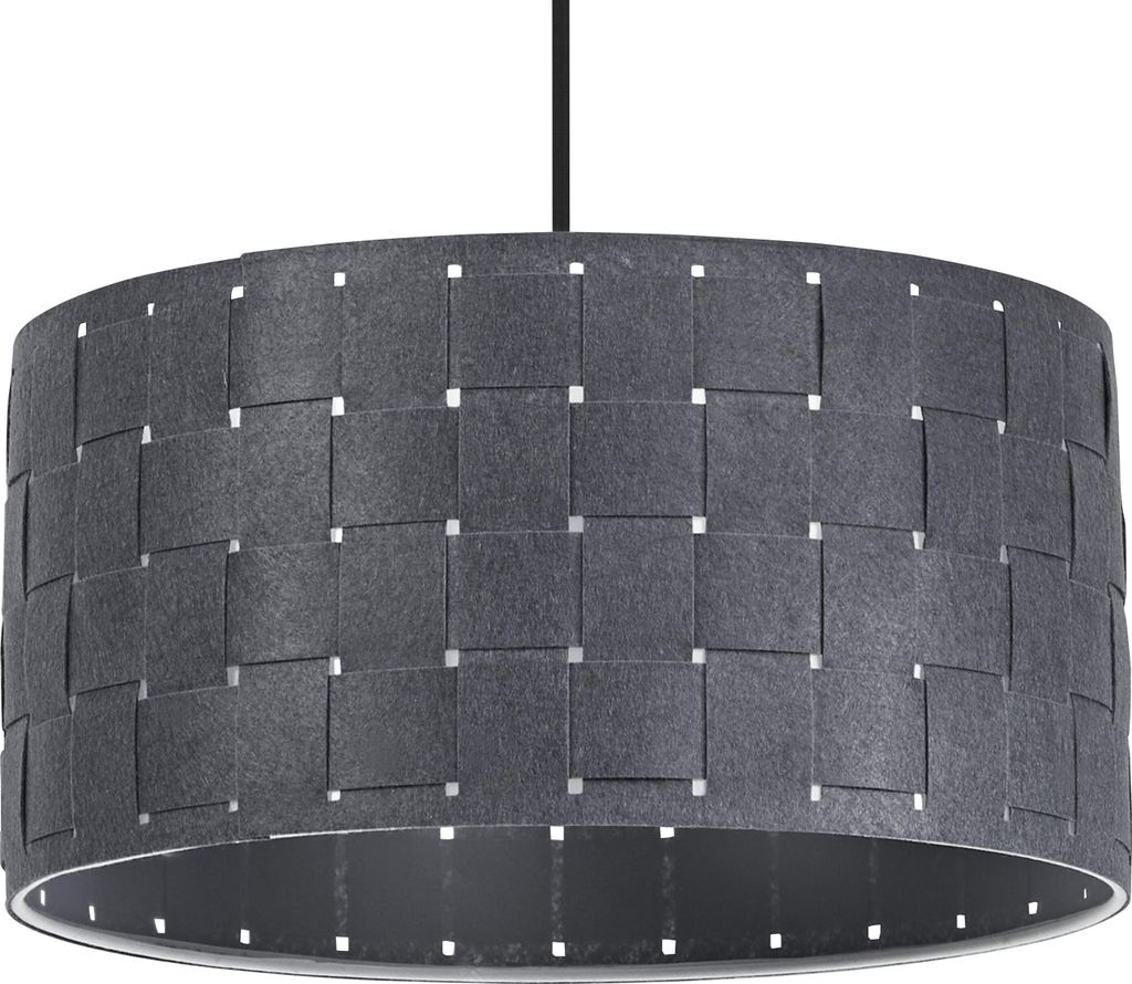 OSRAM Pendelleuchte Decor Felt Weaving grau aus Filz & Metall, E27, 380 mm Durchmesser, warme Lichteffekte durch gewebten Lampenschirm, nachhaltig ...