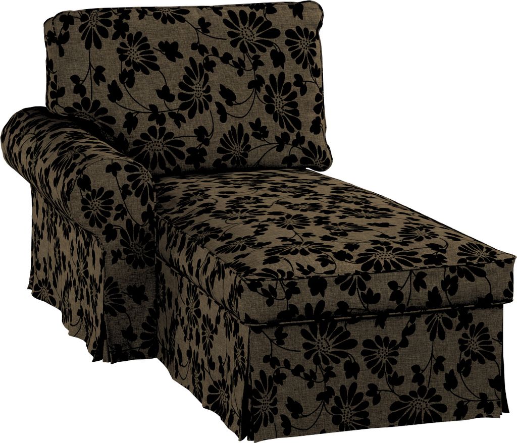 Dekoria Bezug für Ektorp Récamiere links, beige-schwarz, Ektorp Bezug für Récamiere links