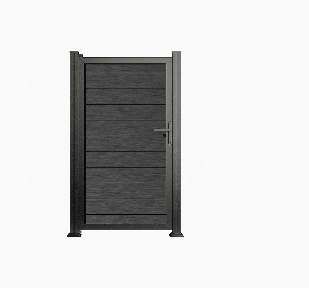 Gartentor aus WPC - B100 x H183 cm - Anthrazit - SENZIO Produktbild 