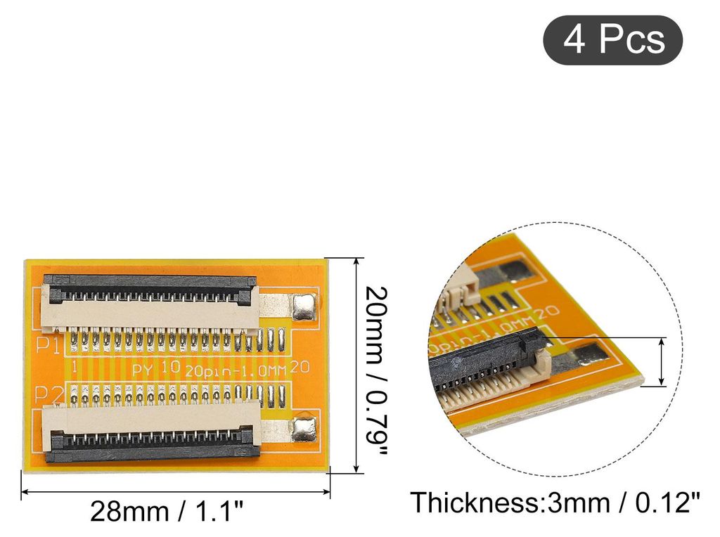 4 Stš¹ck FFC FPC Erweiterungsplatine PCB-Extend ZIP HDD-Anschluss 15 Pin 1mm Pitch Einseitig fš¹r LCD 3D Drucker Kamera DVD TV Laptop