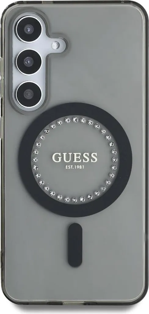Custodia Samsung S25 Guess MagSafe Nero Strass - Protezione Lusso - 3