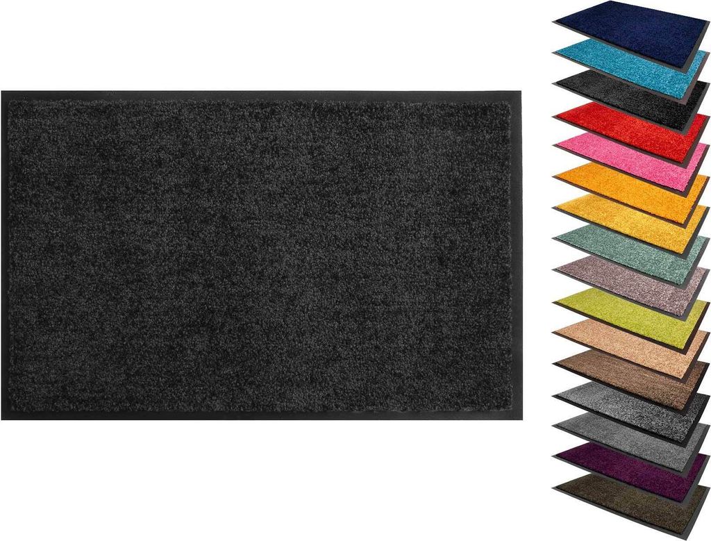 Primaflor Schmutzfangmatte SYDNEY - Schwarz - 40x60cm - 16 Farben & 9 Größen - Strapazierfähige Türmatte, Rutschfester Türvorleger, Sauberlauf...