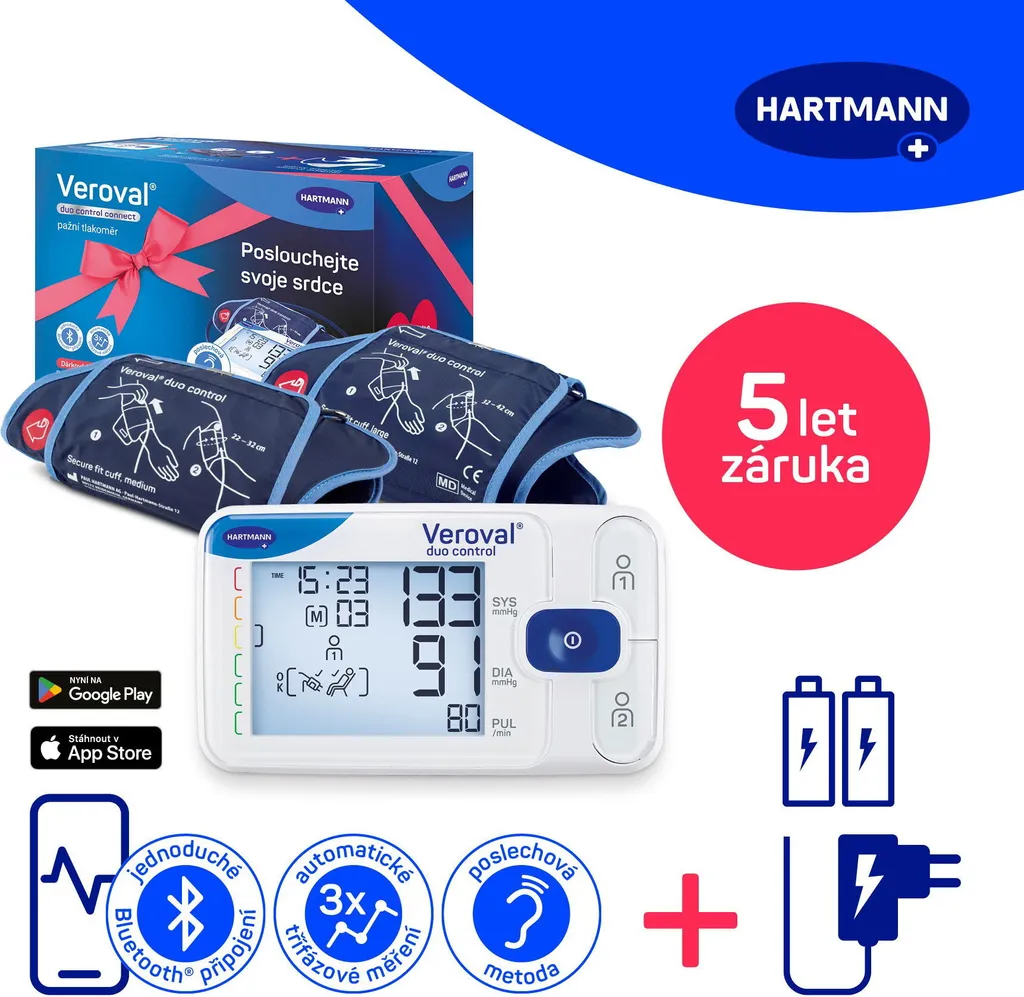 HARTMANN Veroval Duo Control Tensiomètre de Bras Pack Cadeau Bluetooth