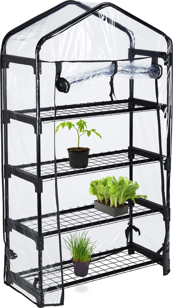 Serre de balcon Relaxdays, film PVC, acier, H x l x P : 125 Image du produit 