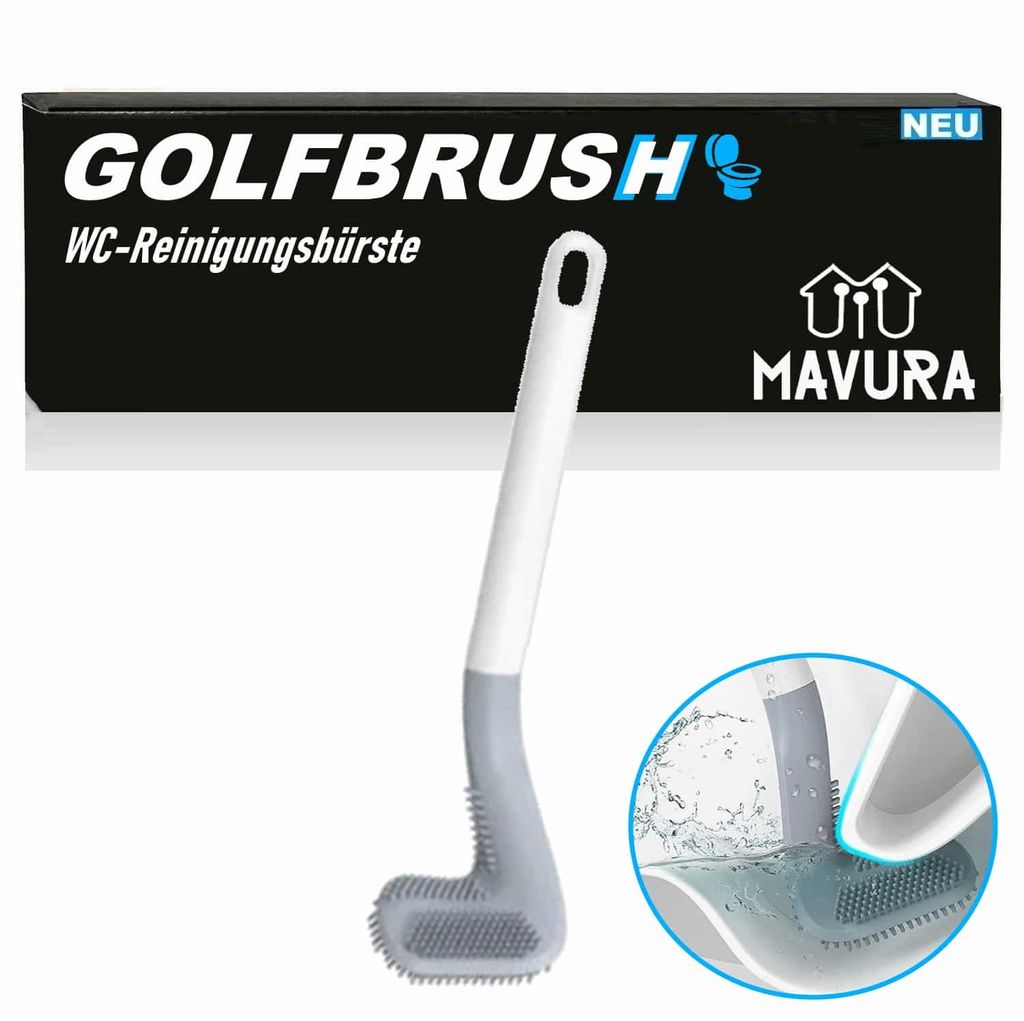 GOLFBRUSH Toilettenbürste Klobürste WC Bürste Toiletten Garnitur TPR Silikon