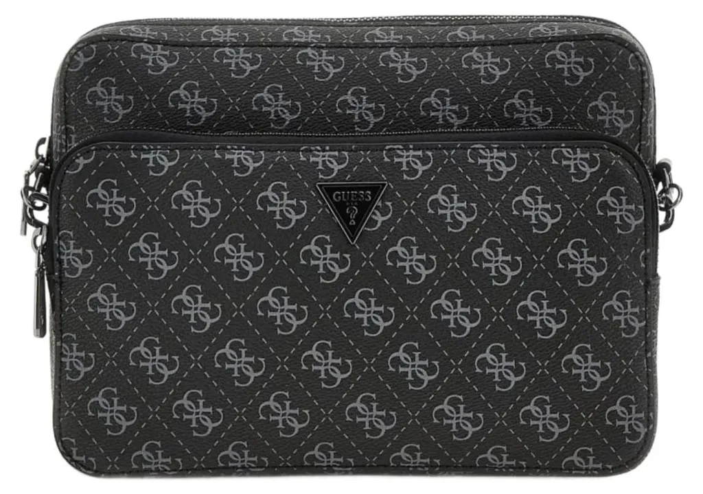 Sacoche Guess Milano Compact Noire et Orange avec Bandoulière Ajustable