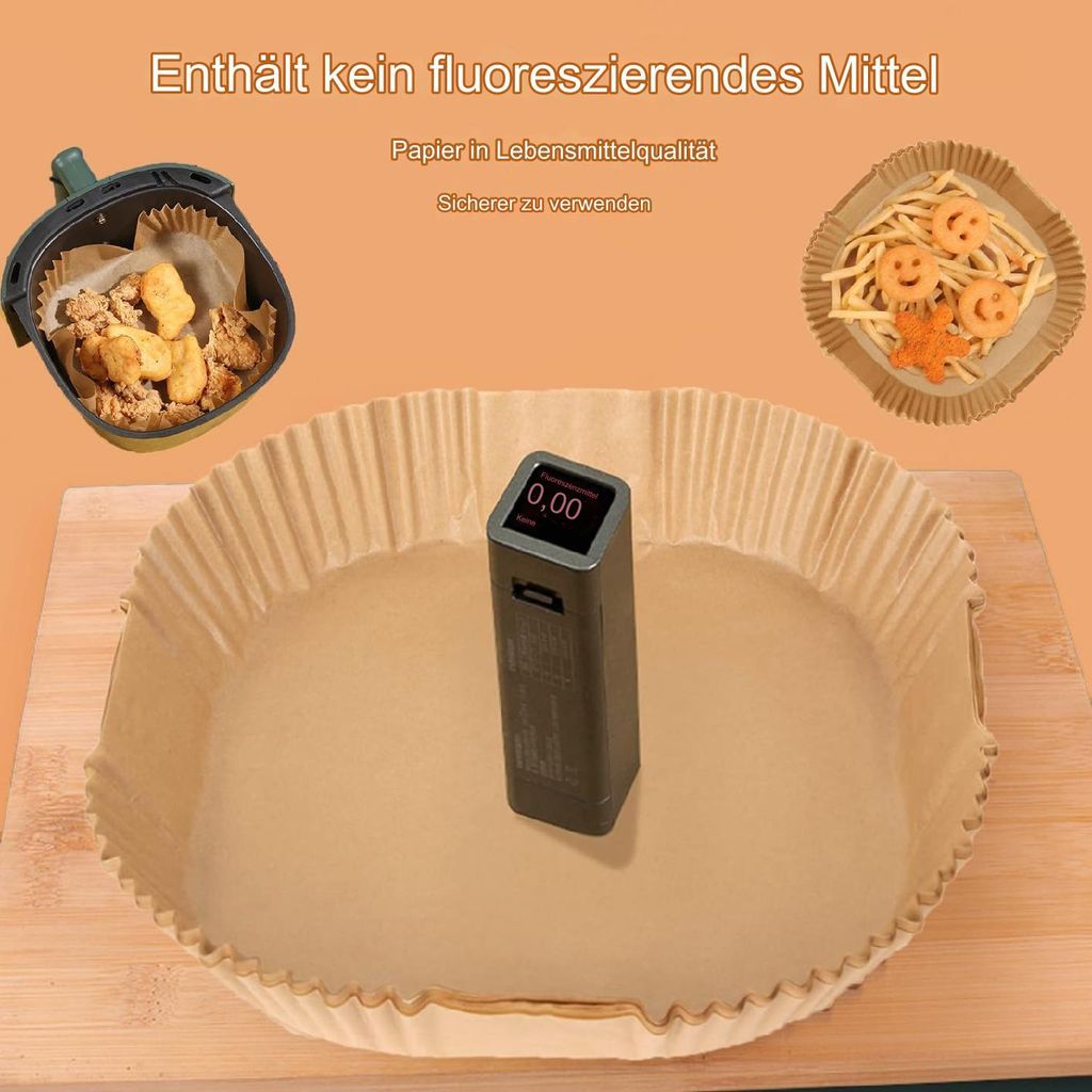 Airfryer Backpapier, 100 Stück 20cm Antihaft Wasserdicht Produktbild 2