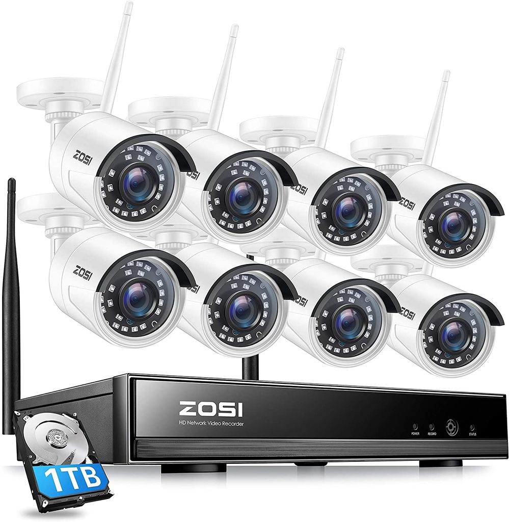 Außen 1080P Überwachungskamera System Funk 8CH NVR 2MP wlan IP Kameras Set CCTV