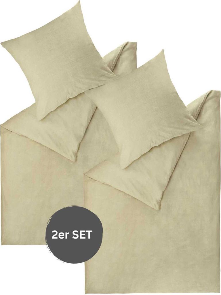 ESPRIT Renforcé Kissenbezüge und Bettwäsche HARP Beige 140 x 200 cm - 2er Set
