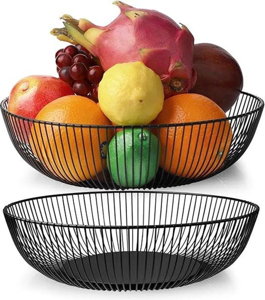 Corbeille à fruits en métal aérée 28cm pour conservation longue durée