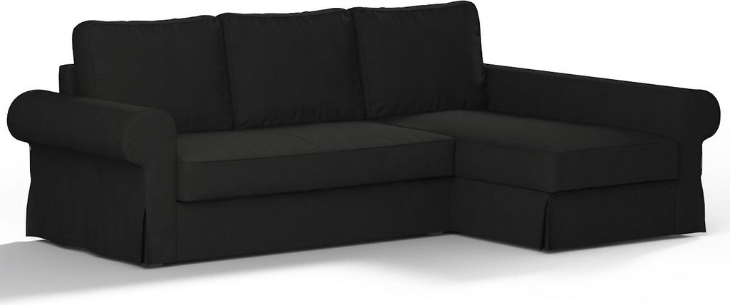 Dekoria Bezug für Backabro Bettsofa / Recamiere, schwarz, Bezug für Bettsofa Backabro mit Recamiere
