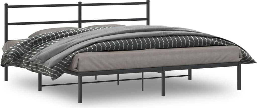 Maison Exclusive - Bettgestell mit Kopfteil Metall Schwarz 193x203 cm