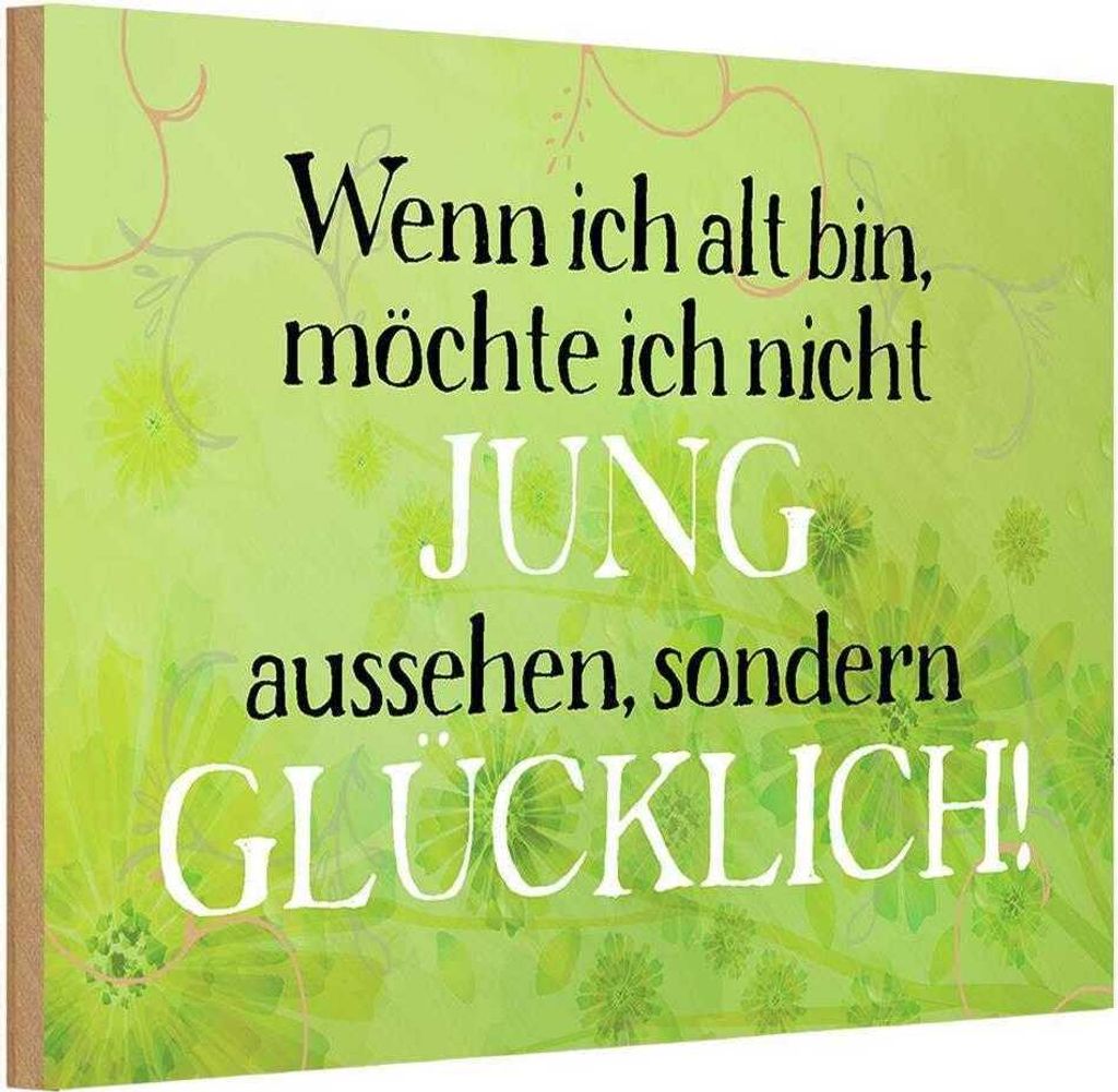 vianmo Holzschild 20x30 cm wenn alt möchte jung Dekoration