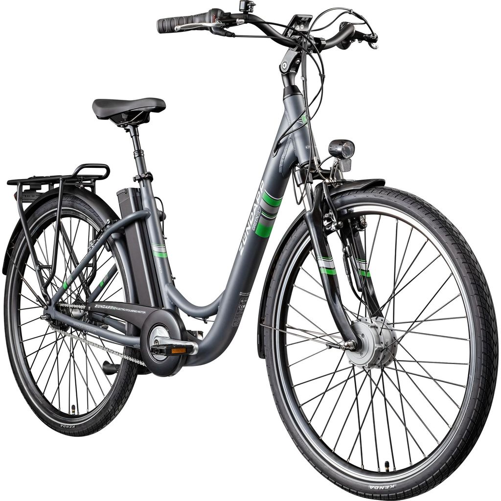 Zündapp Green 3.7 E Bike Damenfahrrad anthrazit Produktbild  KI-generiertes Bild