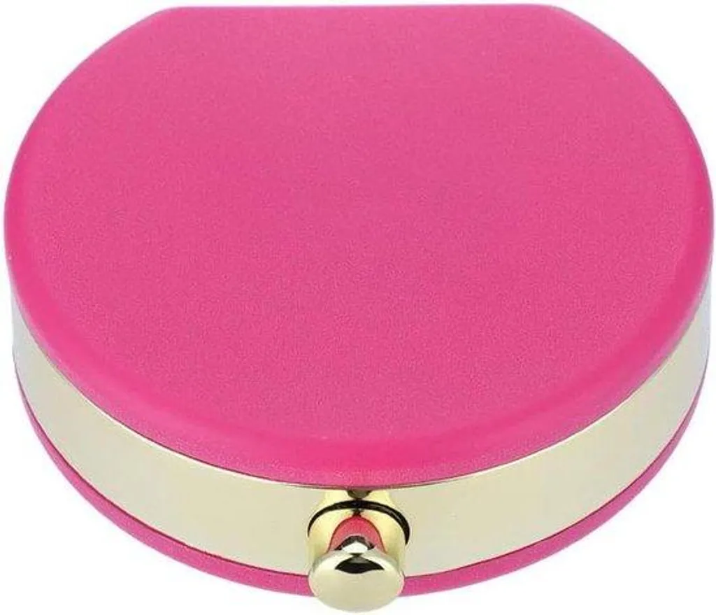 Petite boîte de voyage pour lentilles de contact - Rose et Rouge compacte