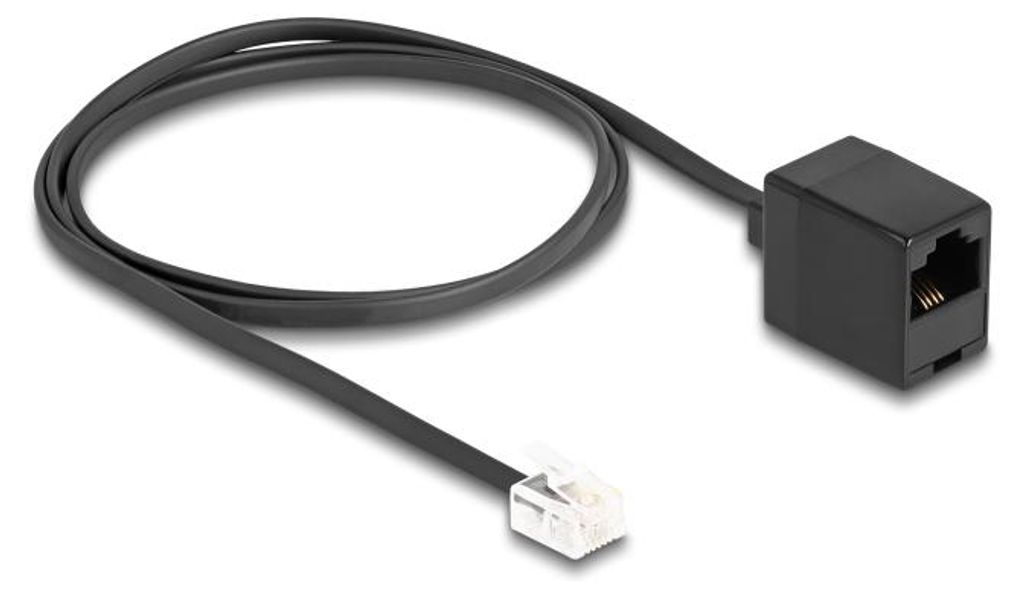 DELOCK Telefonkabel RJ11 Stecker zu RJ45 Buchse schwarz 1 m