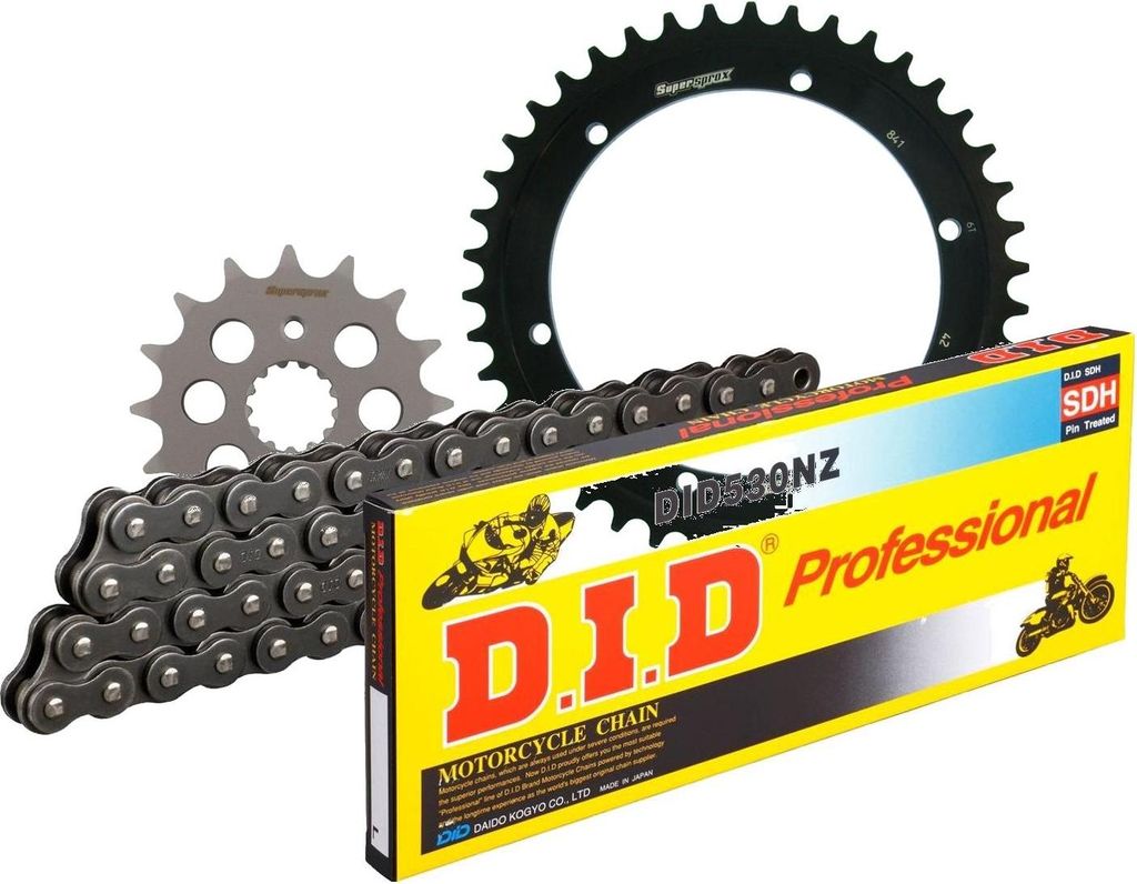 Kit Stahl passend für Yamaha SR500 78-90/SR500 (Trommelbrem... 16-42-102 DID530NZ Clip