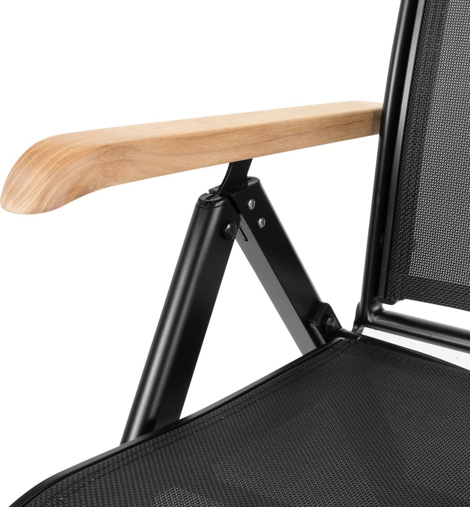 ib style® DIPLOMAT 2er SET Hochlehner Klappstuhl mit TEAK Produktbild 5