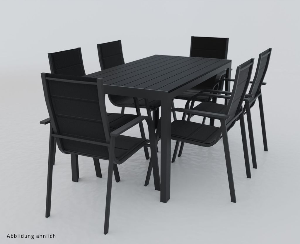 Alu Gartensitzgruppe Gartenmöbel 7tlg. Set Gartenset Sitzgruppe Essgruppe Tisch