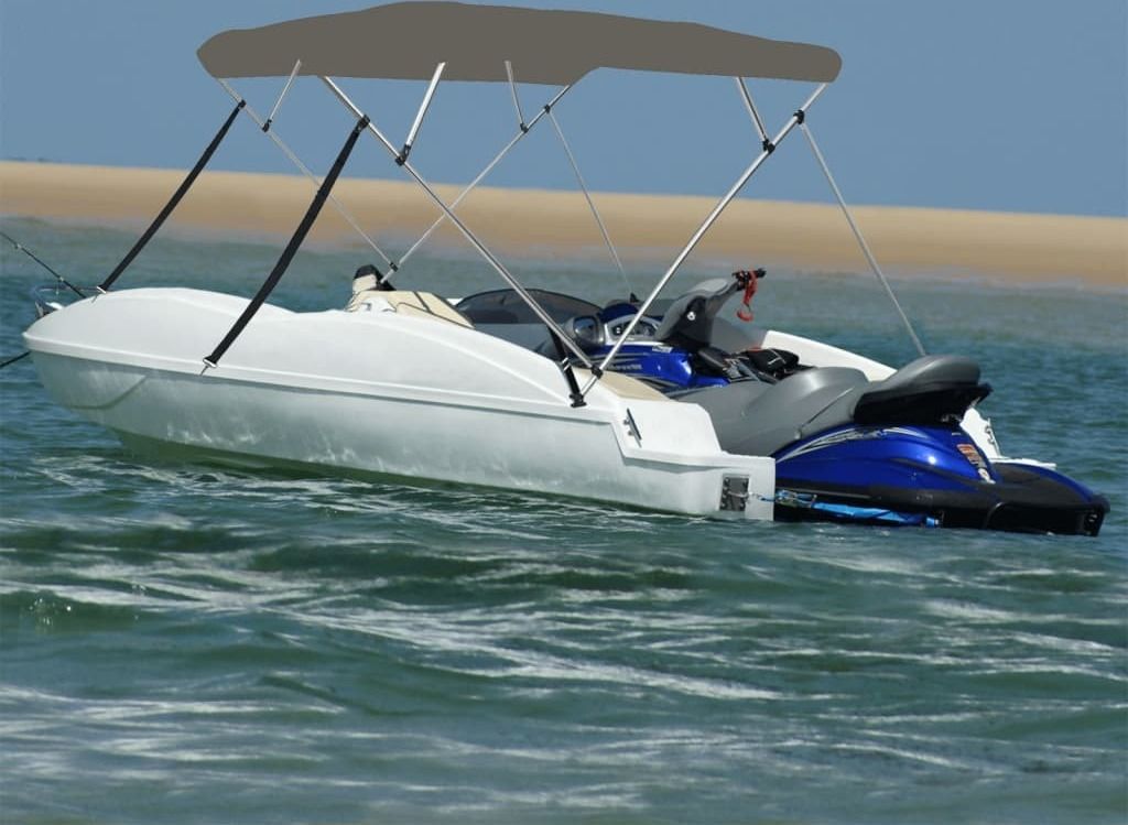 Möbel 4-Bow Bimini-Top Grau 236x199x135 cm - Planen & Abdeckfolien 94807