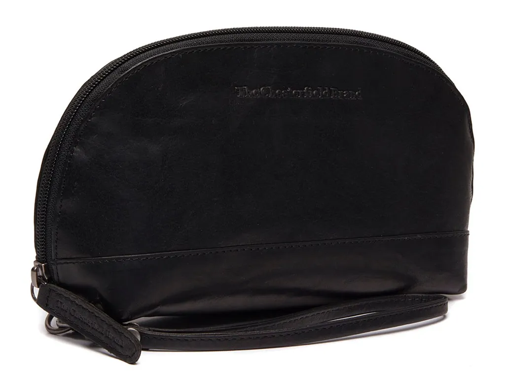 The Chesterfield Brand Torino Trousse de Toilette Noir en Cuir Véritable