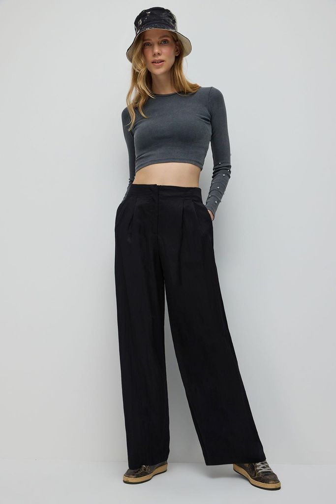 Weite Hose, Black, S