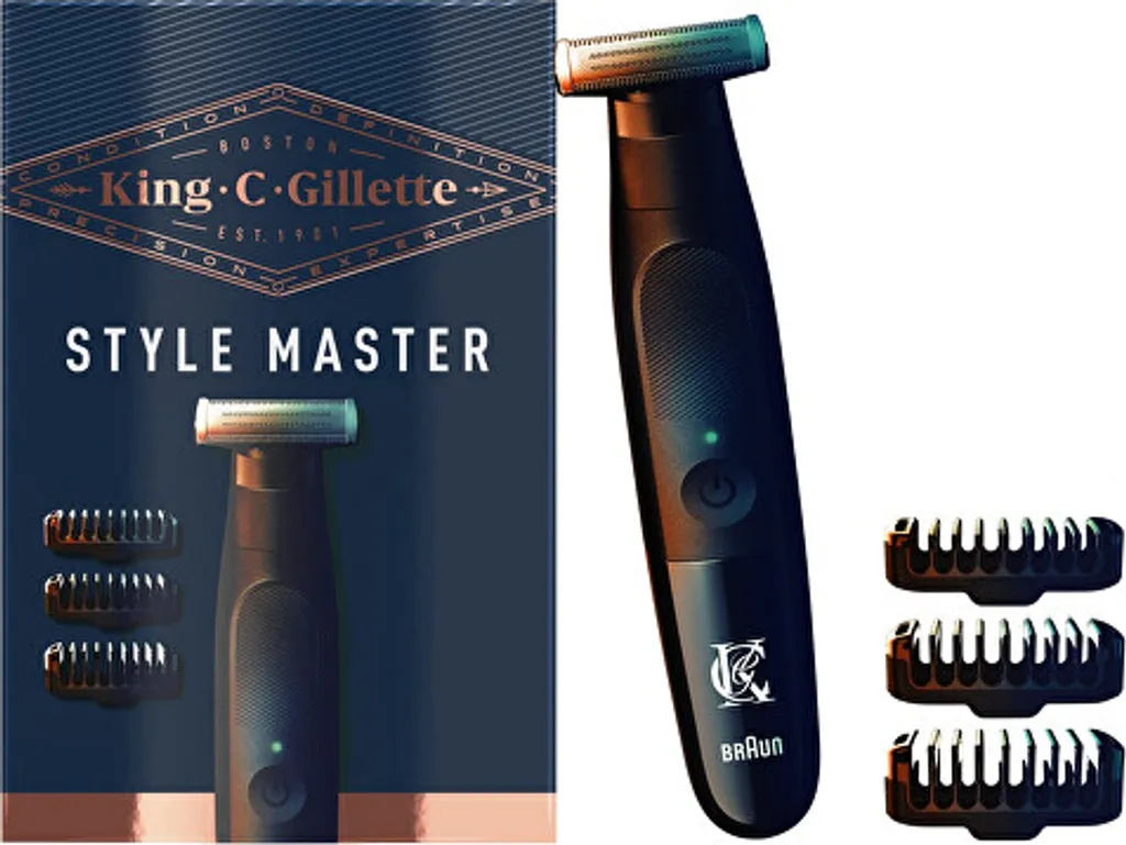 King C Gillette Style Master Rasoir Électrique Barbe Lame 4D Métal